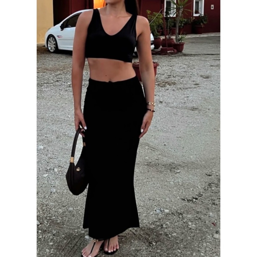 NWT Dreamsacks Yala Bamboo Dream Maxi A-Line Bamboo Skirt Size XL Black x